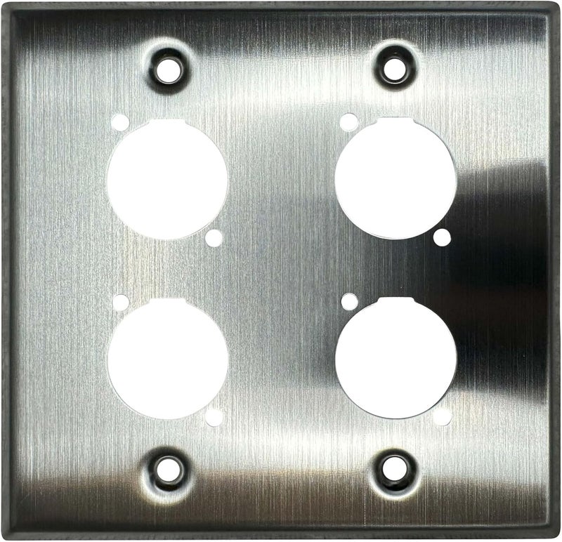 DIYTECH XLR Wall Plate Blank and XLR Panel Combo - Perfect for Professional Audio Setups in Studios, Theaters, and Conference Rooms - Easy to Install and Durable Design (4 Port Stainless Steel) - Image 4